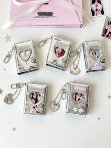 2 Inch Mini Cartoon PVC Photo Card Album Backpack Charm, Decorative Portable Photo & Card Storage Holder, 16 Inner Pages For Photo Sticker Display And Storage - Multicolor - View 1