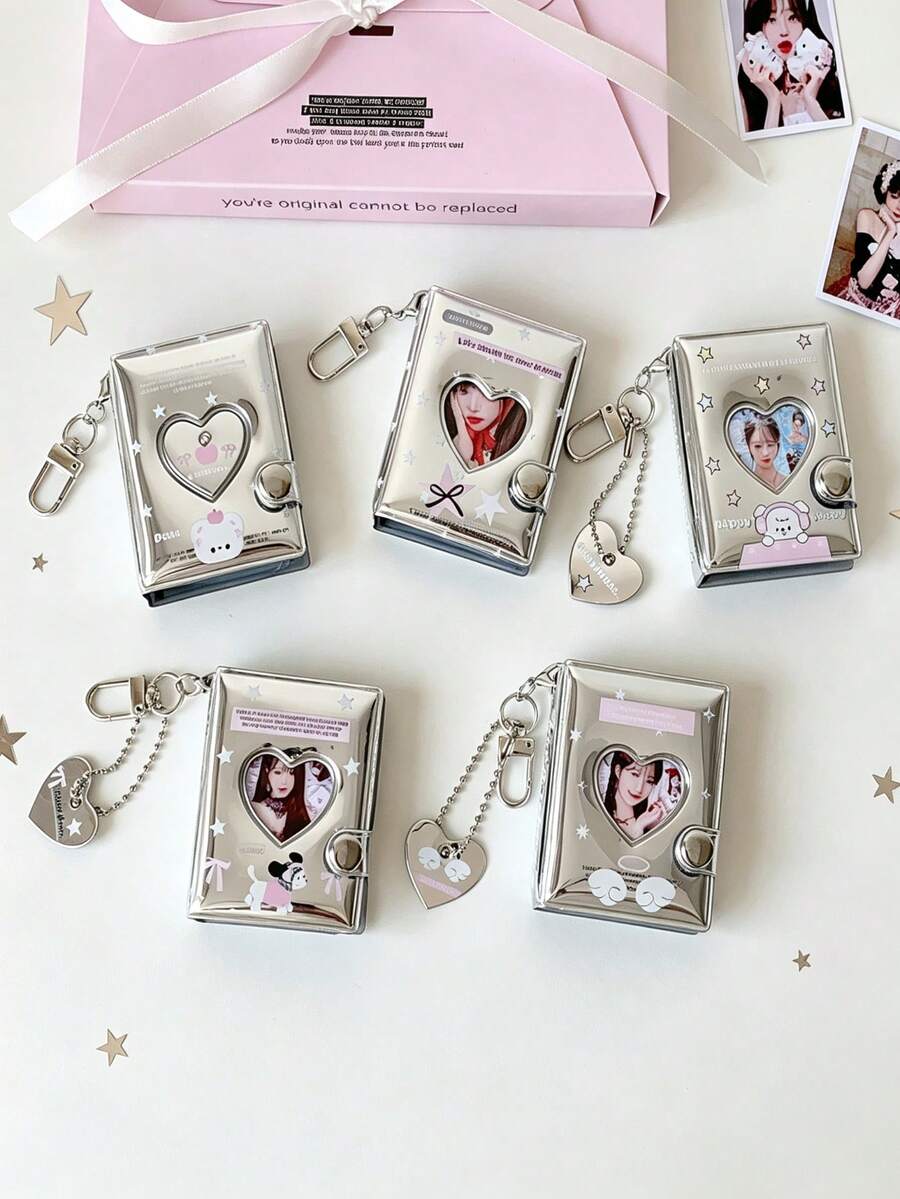 2 Inch Mini Cartoon PVC Photo Card Album Backpack Charm, Decorative Portable Photo & Card Storage Holder, 16 Inner Pages For Photo Sticker Display And Storage - Multicolor - View 1
