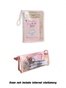 Transparent Waterproof A4 Size Plastic Folder With Zipper, Multi-Functional Document Bag For Files, Letters, Books And Souvenirs, Office Supplies - Multicolor - View 6