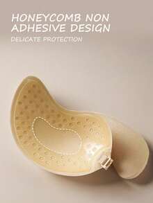 2 Pairs Strapless Adhesive Bras, Mango-Shaped Cups, Petal Nipple Covers, Breathable Design, Suitable For Small Breasts, Lifting And Gathering - Multicolor - View 3