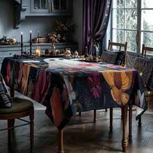 1/4/5/6/7/36pcs Halloween Series Pure White Ghost Pattern Print Chair Covers/Chair Slipcovers Set, Suitable For Indoor Home, Restaurant, Hotel, Ideal Choice For Modern Daily Decoration. Tablecloth Suitable For Square Dining Table, Elastic Chair Covers Are Washable. - Multicolor - View 3