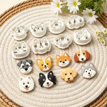 8Pcs Assorted Dog Breed Head Polymer Clay Cutters Set Puppy Face Clay Molds DIY Handmade Earring Pendant Jewelry Craft Supplies - 8pcs - View 2