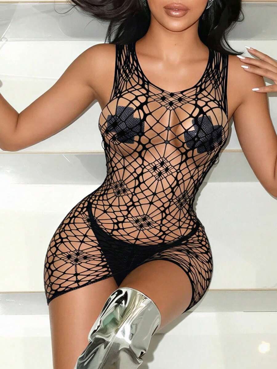 Lingerie Set / Role Play Costume Dress Bodysuit Shirts Long Sleeves Lingerie Cover Up Bikini Cover-Up - Black - View 1