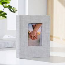 1pc Linen Cover 4x6 Photo Album, 200 Pockets, Pocket Design, Photo Protection, Back To School, School Supplies - D-Multicolor - View 11