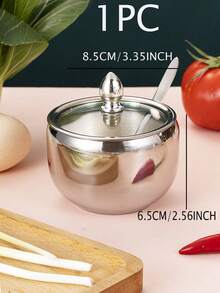 Set Wadah Bumbu dan Sendok Stainless Steel, Kotak Penyimpanan Garam & Bubuk Cabai, Pengatur Bumbu Kering, Perlengkapan Dapur - MultiWarna - View 8