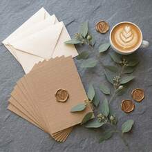 Set Of White Tree Pattern Envelopes With Khaki Horizontal Line Letter Paper, Vintage INS Style Thick Special Paper, Rectangular Envelopes With Exquisite Heart-Shaped Gold-Tone Wax Seal Details, Delicate Paper Surface With Subtle Texture, Ink-Resistant, Suitable For Daily Handwritten Letters, Couple Love Letters, Wedding Invitations, Graduation Messages, Holiday Thank You Cards, Formal Business Invitations, Includes Extra Heart Wax Seal Stickers, Perfect For Valentine's Day, Birthday, 15th Birthday, Graduation Season, Wedding Favors And Other Gift-Giving Occasions - View 4