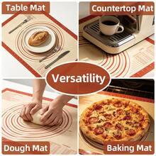 3PCS Silicone Baking Mat, 0.4mm Silicone Dough Mat - 26x16 Inch Extra Large Cookie Bread Rolling Mat, Non-Stick Kitchen Countertop Kneading Board, Thick Reusable Pie Cookie Pizza Fondant Making Mat With Scale, Dutch Oven Round And Oval Sling, Long Handle, Non-Stick Reusable Design, Home Baking Essential Tool, DIY Baking Equipment - View 7