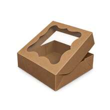 10 un - Caixa com Visor Moldura15x15x4 para Presentes Lembrancinhas Doces Cósmesticos - Caixa Kraft ou Branca - Tampa e Fundo Conjugados Unificados Montagem Fácil - Visão 8