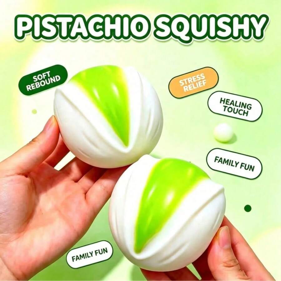 Real Pistachio Squeeze Toy, Slow Rebound Stress Relief Creative Handmade Toy, Perfect Gift For Birthday, Holiday, Christmas, Valentine's Day, Easter