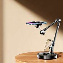 Adjustable Metal Phone Stand For Desk, Universal Cell Phone Holder With Height Angle Adjustment, Stable Aluminum Alloy Smartphone Stand Compatible With Most Mobile Devices, Portable Desk Accessory For Office Home Workspace - Black - View 5