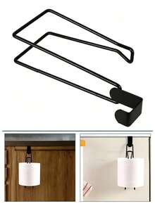 1/2pcs Modern Style Toilet Paper Holder Over Toilet - Durable Metal Hanging Toilet Paper Storage Rack - Bathroom Storage Shelf - Minimalist No Installation Toilet Paper Holder - Short Toilet Paper Holder - View 4
