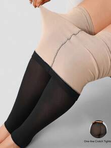 1pc 100g Plus Size Women's Autumn/Winter Thick Stirrup Tights, Elastic Versatile Leggings, Soft Comfortable Stirrup Pants, Suitable For Office Wear, Halloween & Christmas, Temperature 10-25°C - Black - View 5