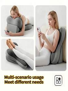 Adjustable Detachable Ergonomic Memory Foam Backrest Pillow, Bed Wedge Pillow With Leg Elevation Wedge Support, Inclined Back Support For Reading, Suitable For Bed, Sofa, Travel, Home Bedroom, Playing Mobile Games, Watching TV Series - A - View 7