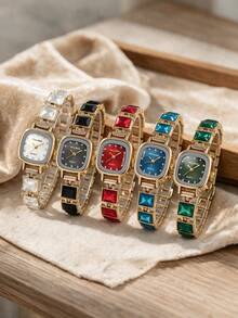 LIANDU 1 Elegant Ladies' Quartz Watch, Shining With Gorgeous And Fashionable Business Luxury Style, Suitable For Daily Wear And Holiday Gifts - Gold - View 2