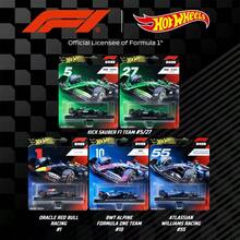 Hot Wheels Premium F1 Ferra-Ri HP Racing Car #44 Die-Cast Model, 1:64 Scale Formu-La 1 Collectible Vehicle With Authentic Team Details, High Speed Motorsport Design, Scuderia Ferrari Racing Collection - Multicolor - View 4