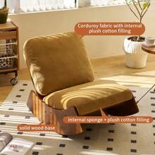 Comfortable Rocking Chair, High-Quality Upholstered Armchair, Solid Wood Frame, Perfect For Various Living Areas, Accent Reading Chair For Bedroom And Living Room - 橘色 - 查看 5