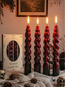 Handmade Black Bleeding Drip Spiral Scented Candle, Fragrant Creative Candle, Halloween Decor Candle, Gothic Style Party Atmosphere Candle, Premium Dark Home Decor Candle, Holiday Gift - A - View 5