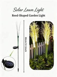 Solar Powered Outdoor Fiber Optic Reed Light, Wind-Swaying Reed Shaped Solar LED Lawn Light, 2026 New Artificial Reed Decorative Light For Yard, Warm White, Automatic Solar Charging And Auto-On, Solar Powered Yard Light, Holiday Lighting Decoration Floor Lamp, Yard Patio Path Walkway Lawn Christmas Decorative Light, Holiday Decoration, Gift For Loved Ones - Reed - View 7