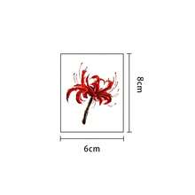 1 pieza Pegatina de tatuaje realista de PVC resistente al agua y anti-roce, con patrón de lirio de araña, adecuada para uso diario - Rojo - Ver 5