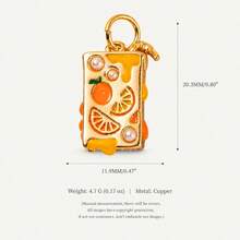 1pc Drip Oil Snack Afternoon Tea Mixed Pendant, Exquisite Cute Style, 14k Gold Plated Copper Material, Suitable For DIY Creative Necklace, Bracelet, Earrings, Bag Chain, Keychain, Waterproof And Sweatproof, Suitable For Daily Casual Wear - Multicolor - View 7