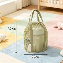 Portable Mesh Drawstring Tote Bag, Lightweight Storage Organizer For Kids And Baby Room - Multicolor - View 12