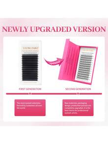 XIUSUZAKI 12-Row 9D Cartoon False Eyelashes, Salon-Exclusive Butterfly Wing Fairy Style, Pre-Planted Eyelashes, Dense Pointed-Bottom Cartoon Cosplay Lightweight Doll Eyelashes, Reusable, Create Dramatic Makeup Look, DIY Home False Eyelash Extensions - C/D MIX - View 9