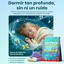 MEGNETA Gomitas de Magnesio y Azafrán para niños, con glicinato, citrato y malato de magnesio, que favorecen el sueño y la salud emocional, relajan los músculos y reducen los despertares nocturnos, sin gluten ni colorantes, 120 unidades - Dos botellas-más asequibles - Ver 6