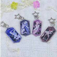 Project Sekai Nightcord At 25:00 Anime Acrylic Keychain With Star-Shaped Clasp, Hexagonal Cartoon Character Keyring, Backpack Pendant Charm, Anime Game Fan Decoration Collectible Gift - Multicolor - View 2