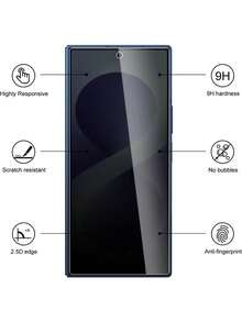 2片裝 [2026新款] 9H 鋼化玻璃防窺螢幕保護貼，相容於 Galaxy Z Fold 8/Z Fold 7/Z Fold 6/Z Fold 6/Z Fold 8 Ultra，外螢幕保護貼，3D 全螢幕覆蓋，防窺保護，防刮、無氣泡、易安裝，相容手機殼 - 黑色 - 查看 3