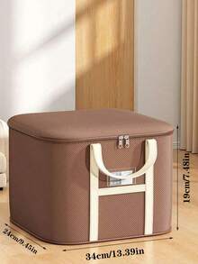 1pc Extra Large Capacity Storage Box, Closet Organizer, Wardrobe Storage, Clothes & Blanket Storage, College Dorm Essential, Storage Room Container, Toy Storage Box, Laundry Basket - Brown - View 8