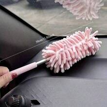 Extendable Car Wash Brush, Soft Microfiber Material, Pink, Multi-Purpose Interior & Exterior Cleaning Brush - A - View 1