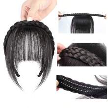 Wig Bando Poni Lurus Gaya Prancis, Desain Tipis Terintegrasi dengan Jambang, Cocok untuk Pemakaian Sehari-hari, Menambah Volume, Poni Rambut Sintetis yang Modis dan Lucu - MultiWarna - View 4