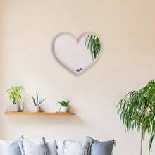1pc Acrylic Mirror Wall Sticker Self-Adhesive Wall Surface Acrylic Creative Cartoon Cute Heart-Shaped Patch Adhesive Bathroom Mirror Creative Mirror Wall Sticker - A - View 6