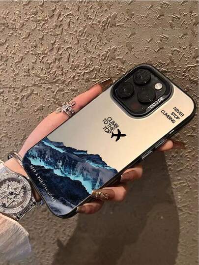 1pc 2D Printed Snow Mountain Flight Pattern New IMD Laser Process Fashion Creative Phone Case, Classic Composite Anti-Drop Style, Anti-Slip And Wear-Resistant. Compatible With Apple 17/17 Air/17 Pro/17 ProMax, 16/16 Plus/16 ProMax, 15/14/13/12/11 Full Series; Compatible With Samsung S22/S23/S24/S25 Standard/Plus/Ultra Models. Can Be Used As Easter, Christmas, Halloween, Birthday Gift, Also A Great Couple Item, Suitable For Girlfriend, Boyfriend, Friends Or Self-Use.