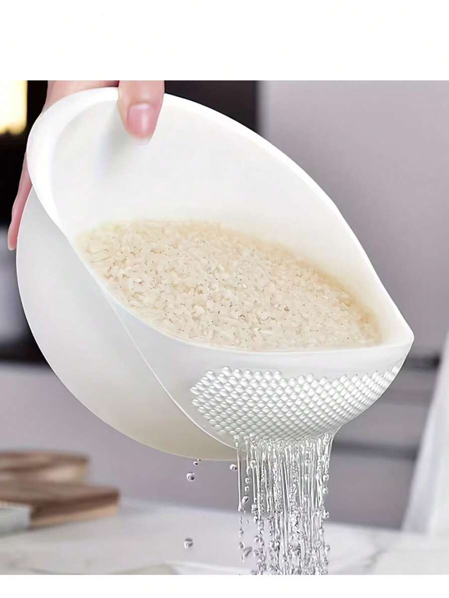 1pc Kitchen Multi-Function Rice Washing Strainer, Household Plastic Rice Sieve, Vegetable And Fruit Washing Basket, Thickened Anti-Drop Rice Basin, Fine Mesh Quick Drainage, Kitchen Cleaning Grains And Vegetables, Practical Kitchen Utensil For Home Cooking Storage And Cleaning - Drain Basket - View 1