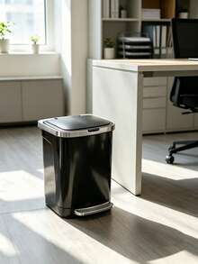 Stainless Steel Pedal Trash Can, Soft Close Odor-Proof Lid, Detachable Inner Bucket, Slim Rustproof Waste Bin For Kitchen Bathroom Office Apartment, Perfect For Families & Urban Home Users - Multicolor - View 9