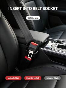 2/1pc Car Seat Belt Extension Buckle, T-Shaped Plug-In Seat Belt Extender Clip, Strap Fixing Adapter, Universal Vehicle Seat Belt Connector, For Car Interior Modification Accessories - Multicolor - View 9