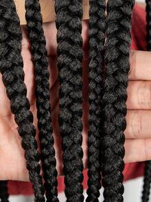 A ANYTIME Wig Kepang Tanpa Simpul: Wig Kepang Jagung Belahan Samping dengan Rambut Bayi, Wig Kepang Jagung Belakang Penuh, Kepang Jagung Jahitan Renda Penuh, Wig Kepang Kotak, Wig Kepang - Hitam - View 8