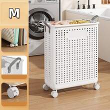 Collapsible Laundry Basket - Solid Color Design, Multi-Functional Portable Laundry Basket, Suitable For Bathroom And Balcony Storage, Laundry Bag, Laundry Room Accessories, Clothes Storage Cart - Multicolor - View 12
