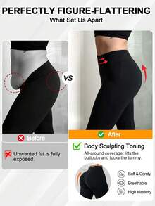 Women's Slimming Sweatpants Tummy Control Butt Lifting Pockets Pants Workout Yoga Gymnastics Outdoor Leggings Flared Tight - Black - View 5