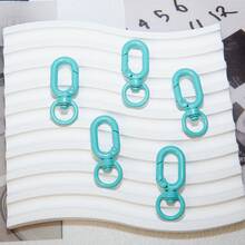 5pcs-Multicolor Painted Zinc Alloy Rotating 8-Shaped Spring Clasp, 360° Rotatable Keychain Connector Hook, DIY Handmade Jewelry Making Accessories, Suitable For Bags, Phone Chains, Keychains, Hanging Decorations And Pendant Crafts - Figure 8 Spring Hook - View 20