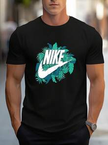 Men's Pure Cotton Short Sleeve T-Shirt Casual Summer Crew Neck Regular Fit Breathable Basic Daily Wear Comfortable Soft Tees For Men - 黑色 - 查看 11