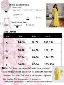 Women's Solid Color Woven Chiffon Ruffle Hem Elegant Stylish Arabian Dress Yellow Fall - Yellow - View 4