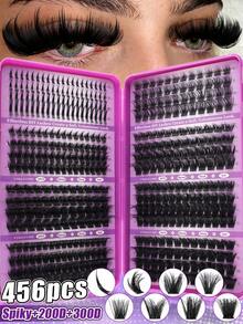 456/584/640 Clusters Single Strand False Eyelashes, Eyelash Storage Book, Cluster False Eyelashes, DIY Home Eyelash Extensions, Spiky Style Eyelashes, Medusa Style Eyelashes, "Fairy Style" Eyelashes, Multi-Function False Eyelash Set - Suitable For Daily Makeup - Multicolor - View 14