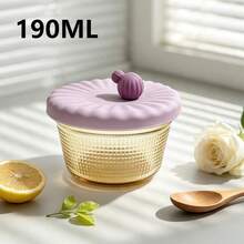1pc High Borosilicate Glass Baby Food Storage Box, Glass Body Heat Resistant Up To 400℃, Equipped With Soft Silicone Lid, Multi-Functional Food Storage Box, Dry Fruit Snack Airtight Storage, Soft Silicone Lid, Leak-Proof When - Purple - View 10