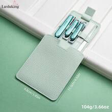 LUSLUKING 5-Piece Manicure Set With Leather Case, Professional Nail Clippers And Nail File, Stainless Steel Nail Care Kit For Men And Women, Portable Manicure Pedicure Tools For Home, Travel & Salon - Multicolor - View 8
