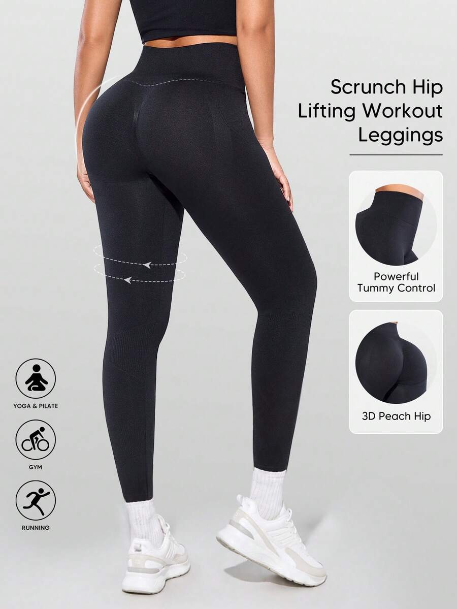 Women's Seamless High Waist Shaping Tights Black - Black - View 1