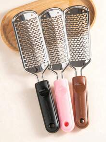 1pc Foot File & Pedicure Brush, Stainless Steel Foot Exfoliating Scraper For Removing Calluses, Hard Skin And Cracked Dead Skin, Suitable For Dry And Wet Feet - Multicolor - View 2
