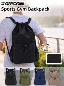 DANYCASE Unisex Drawstring Backpack, Fabric Storage Bag, Swimming Fitness Bag, Yoga Travel Beach Daily Carry Bag - Multicolor - View 2
