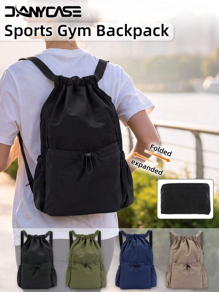 DANYCASE Unisex Drawstring Backpack, Fabric Storage Bag, Swimming Fitness Bag, Yoga Travel Beach Daily Carry Bag